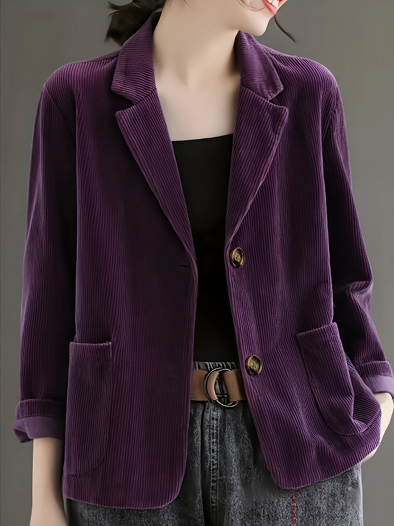 Clarabelle™ | Blazer Élégant en Velours Côtelé