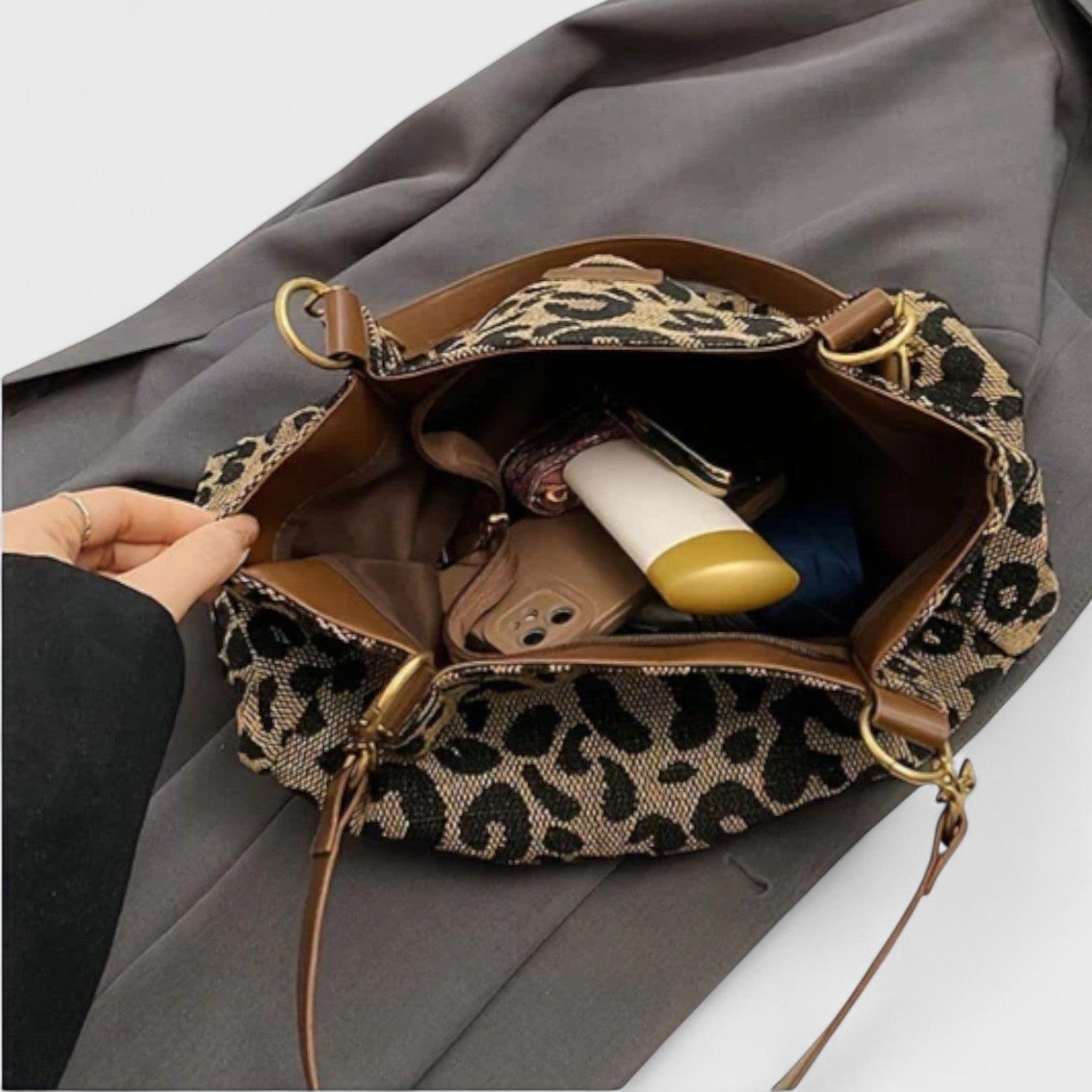 Cleopatra™ | Sac Shopping Élégant en Toile Léopard