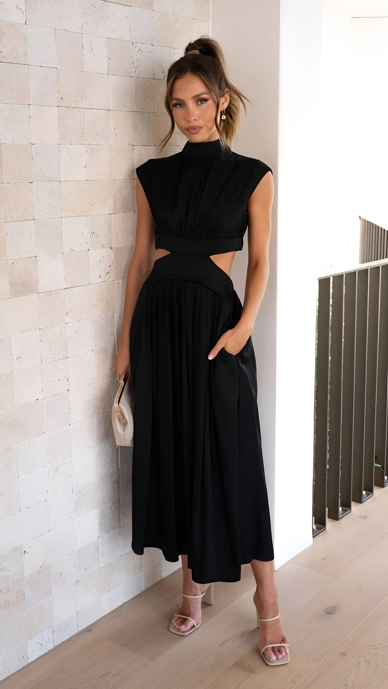 Blaise™ | Robe Longue Élégante en Tissu Fluide