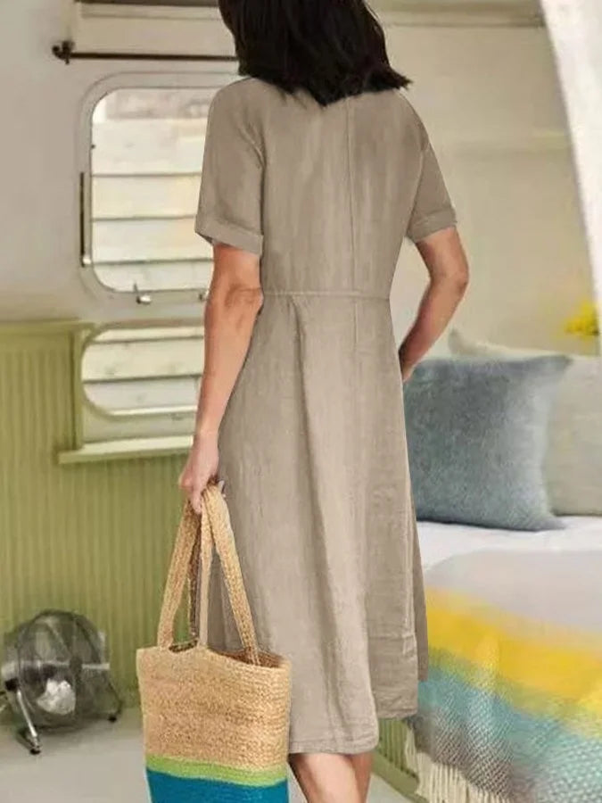 Feina™ | Robe Élégante Lin & Coton