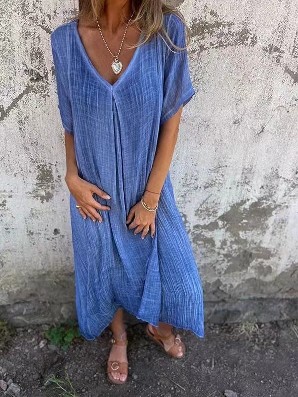 Charlotte™ | Robe Élégante en Coton et Lin