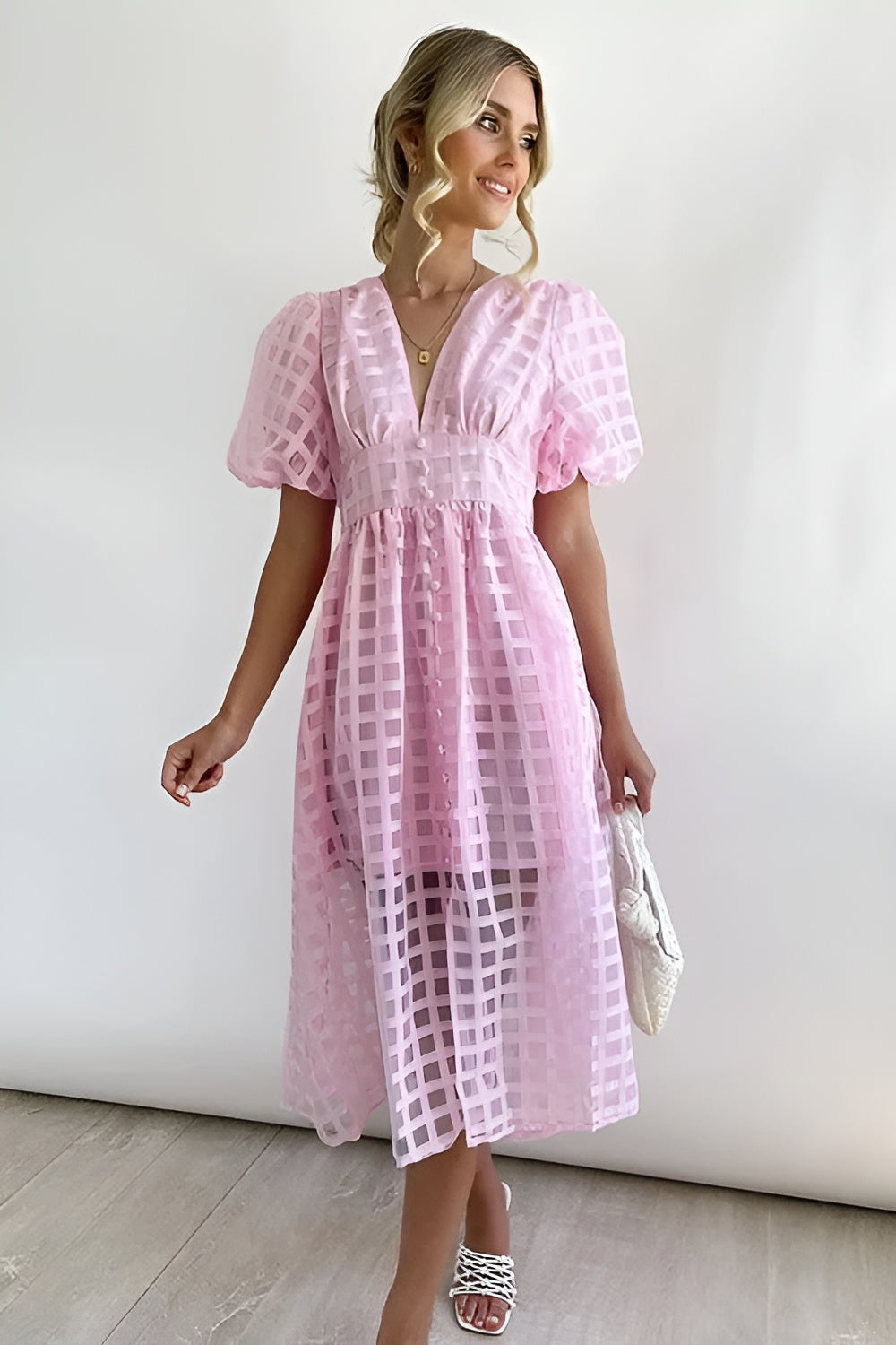 Élina™ | Robe Midi Graphique Élégante