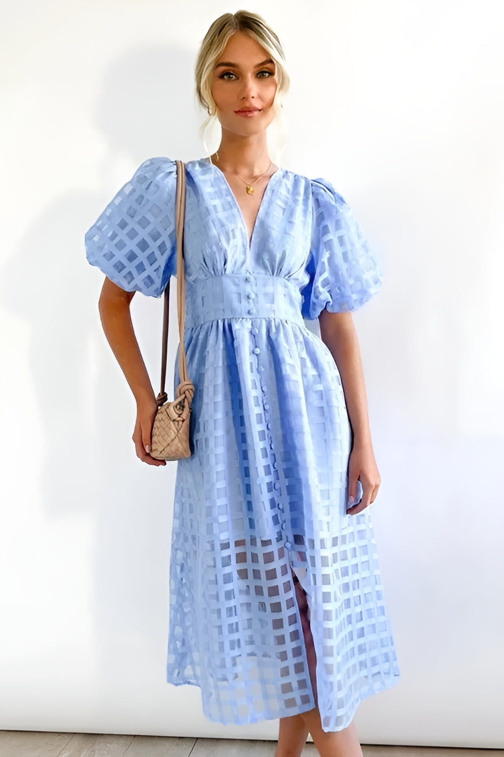 Élina™ | Robe Midi Graphique Élégante