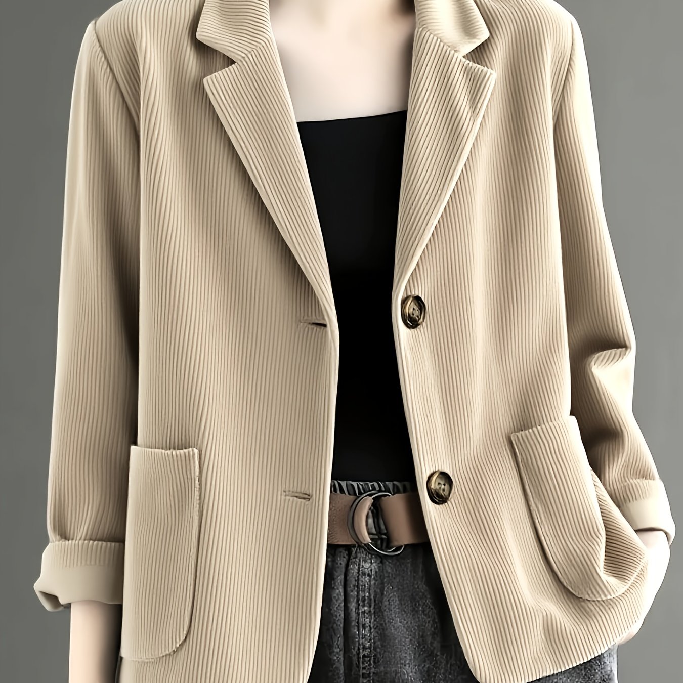 Clarabelle™ | Blazer Élégant en Velours Côtelé
