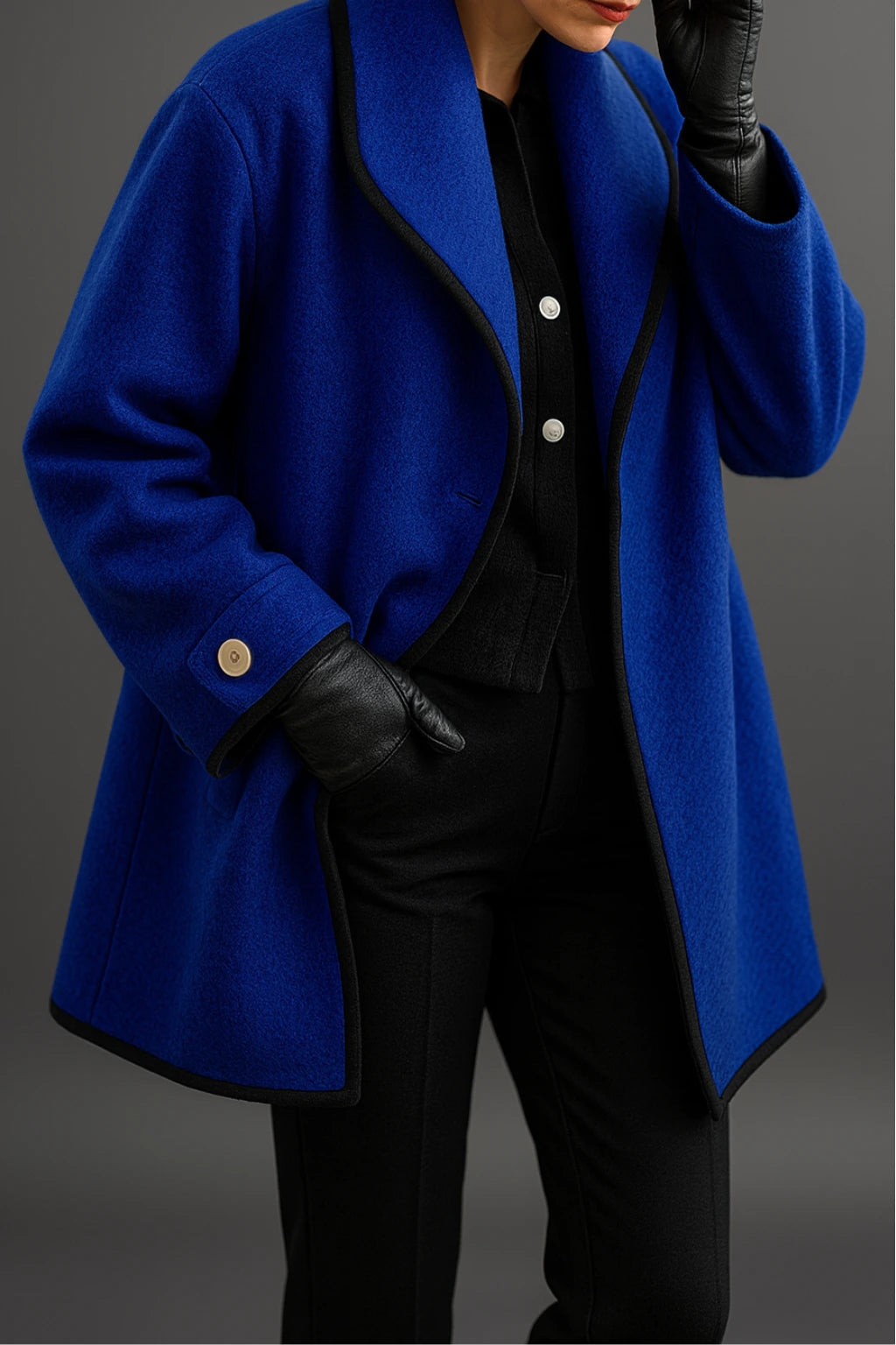 Synthia™ | Manteau Long à Col Châle