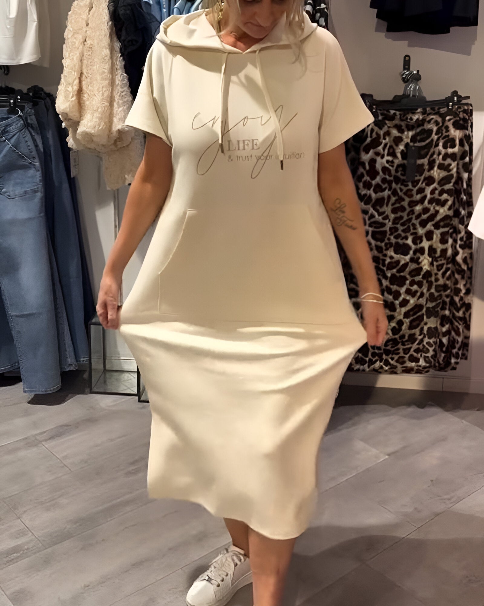 Sakia™ | Robe Sweat à Capuche Décontractée