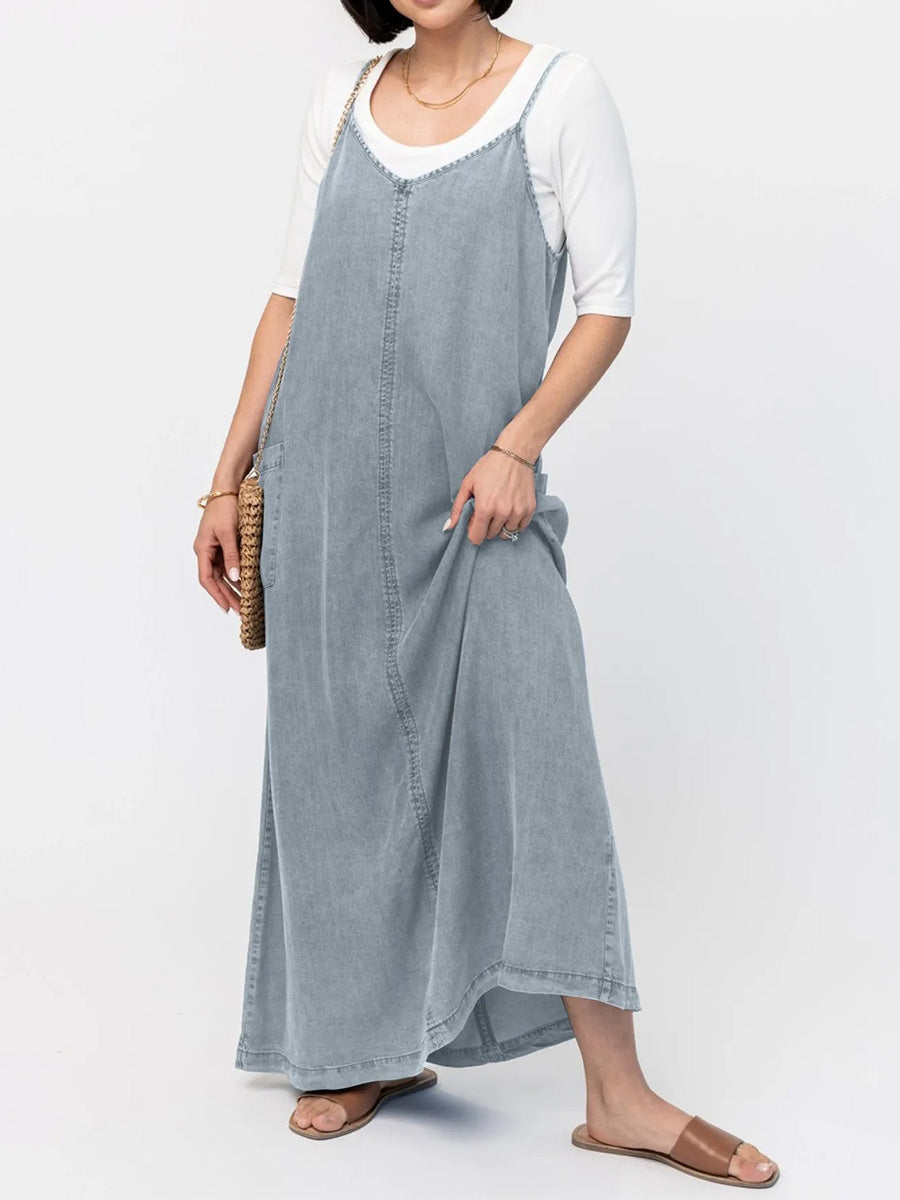 Hannah™ | Robe Maxi en Denim Élégante