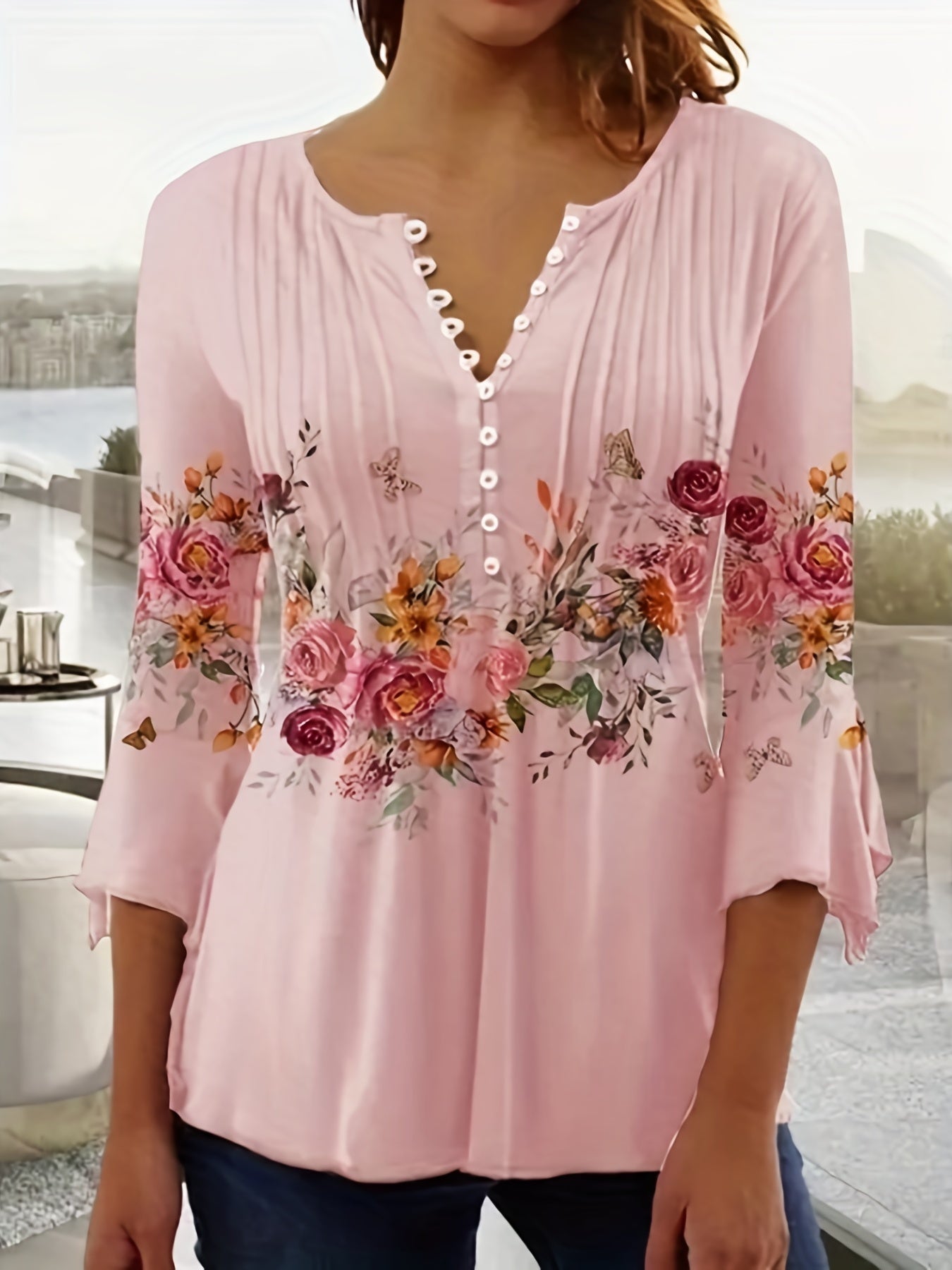 Chloe™ | Blouse Florale Chic à Col V