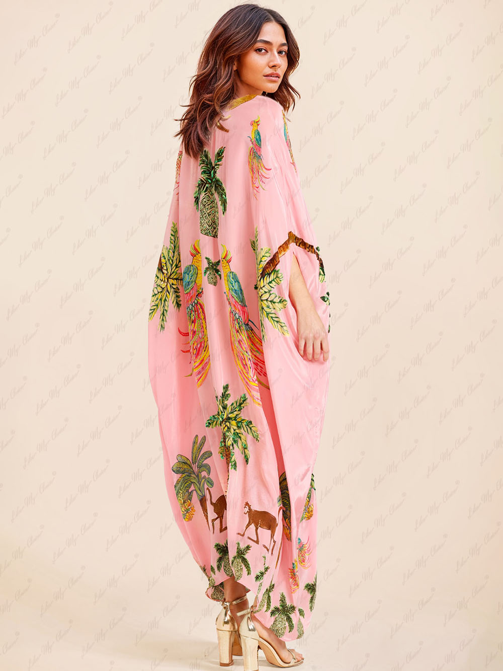 Célia™ | Caftan long avec col V et manches kimono