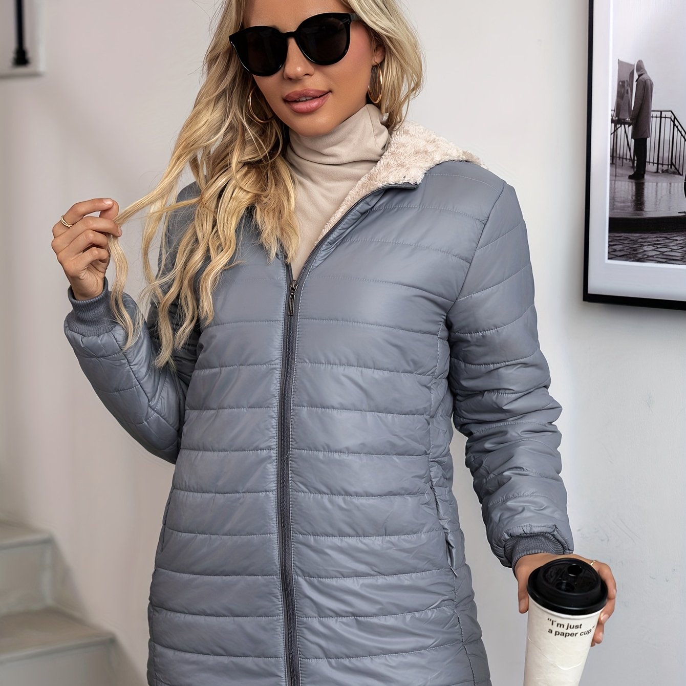 Sophia™ | Veste doudoune matelassée doublée sherpa