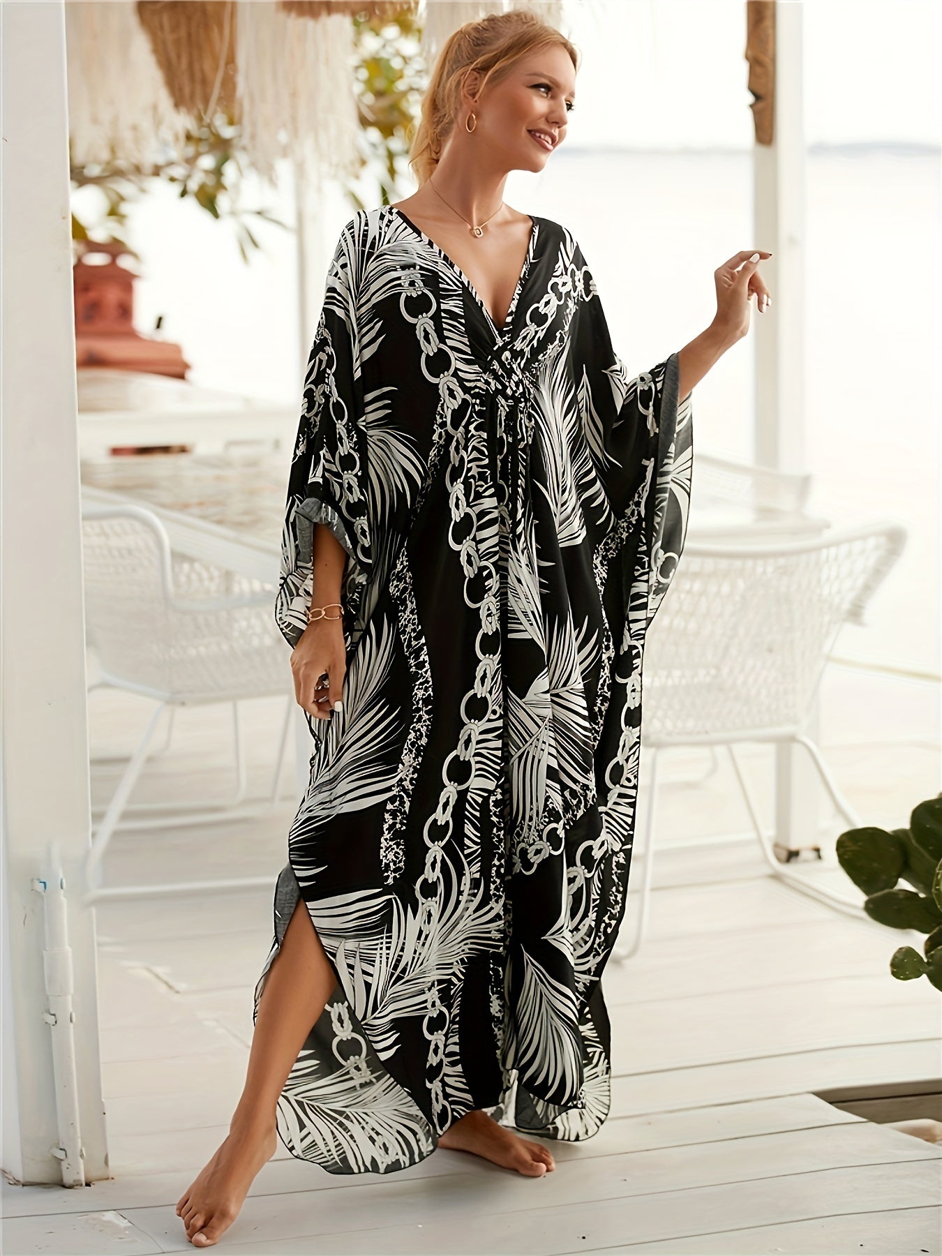 Calliope™ | Robe Tropicale Élégante en Bambou