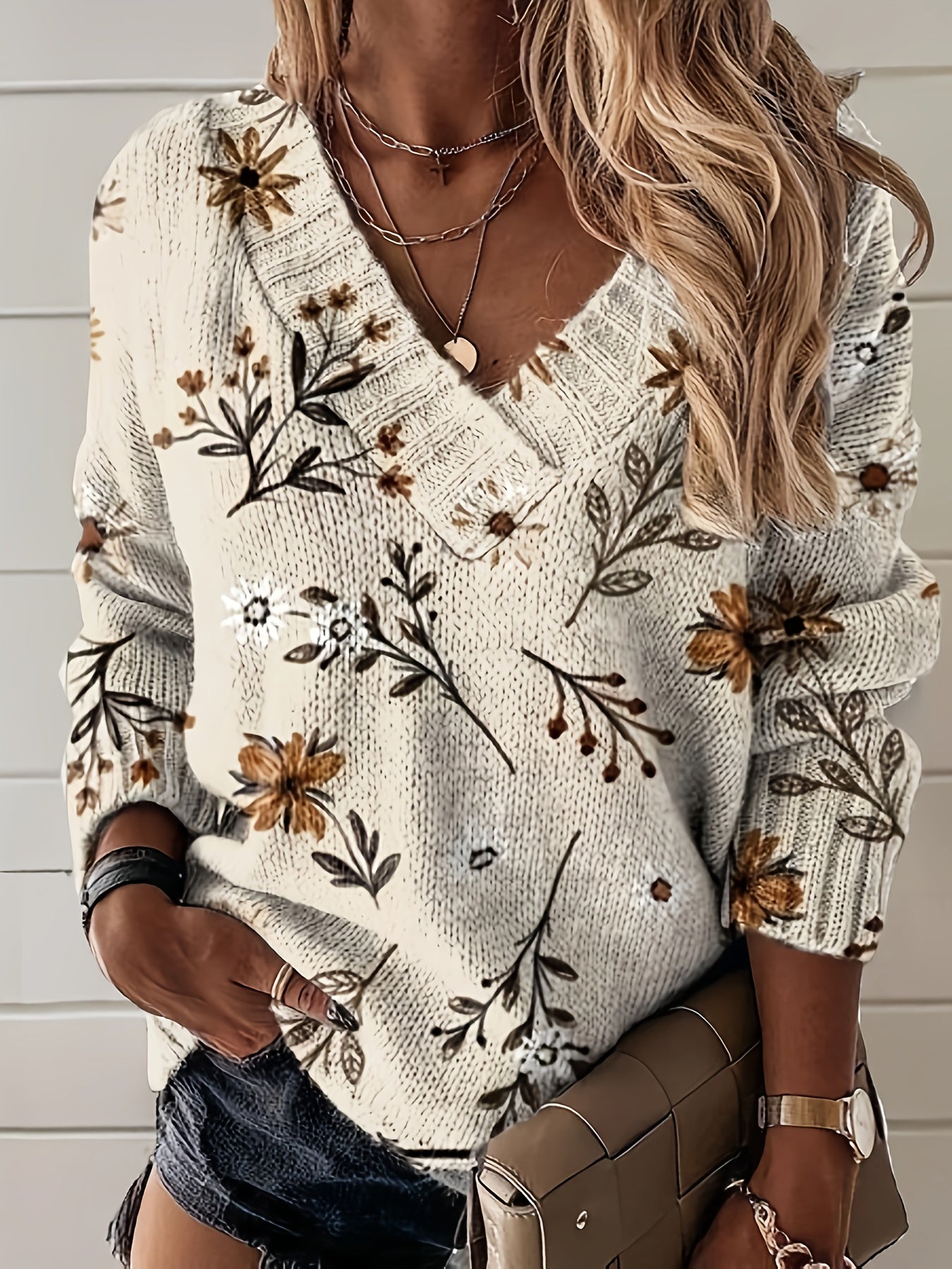 Carine™ | Cardigan Floral Élégant