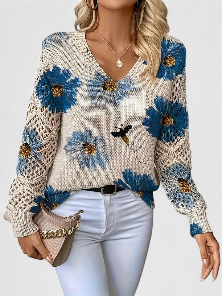 Tristana™ | Pull Élégant en Coton Floral
