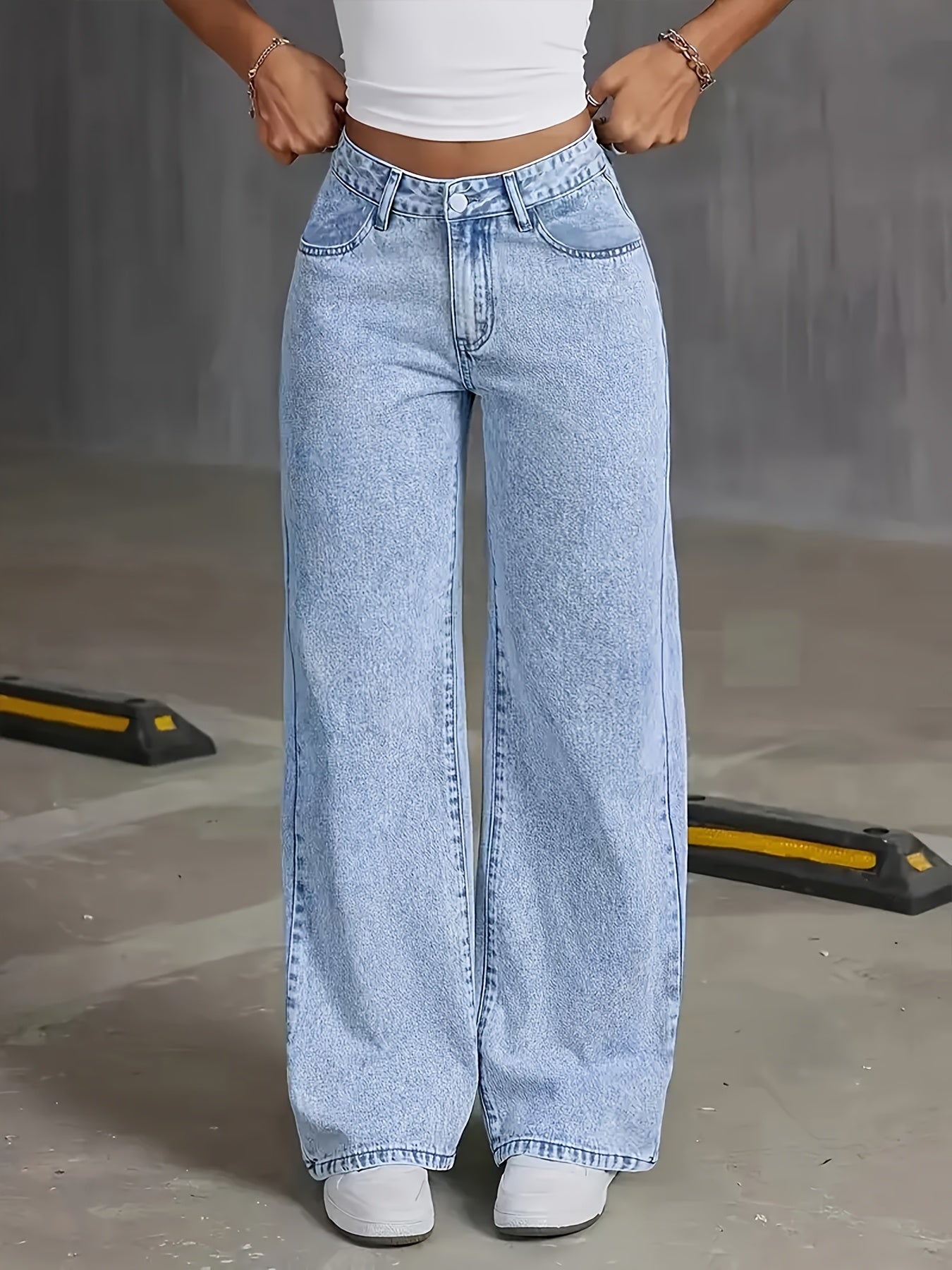 Elia™ | Jeans Femme Élastiques à Jambes Larges