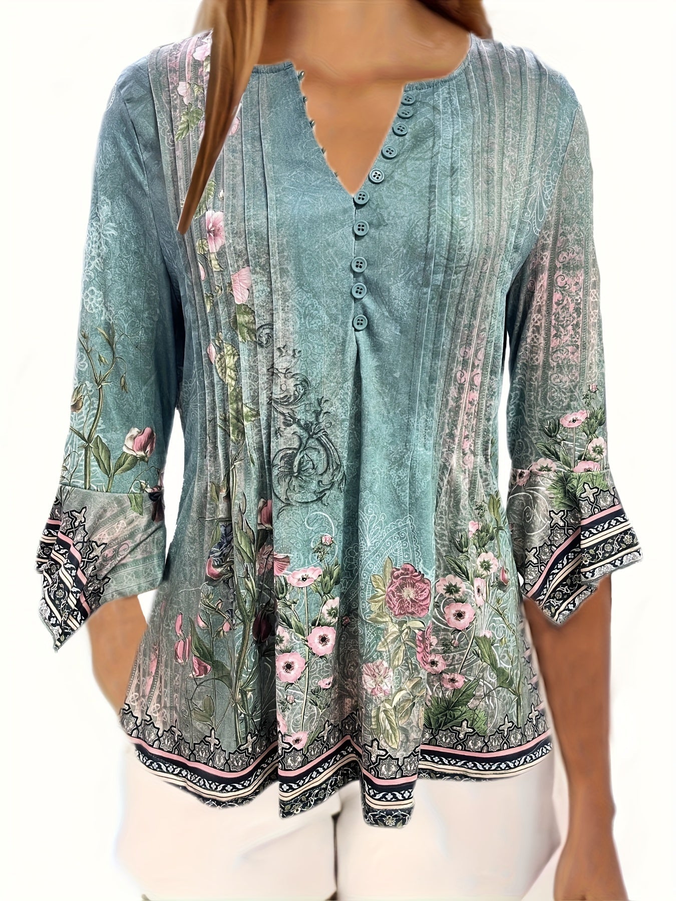 Chloe™ | Blouse Florale Chic à Col V