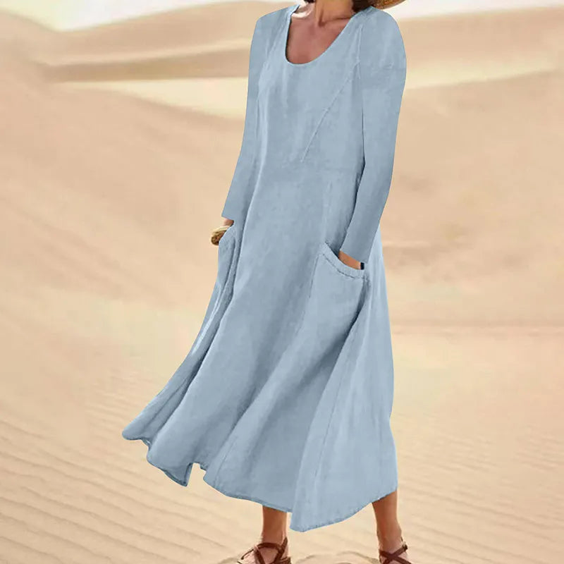 Donin™ | Robe Longue En Coton et  Lin
