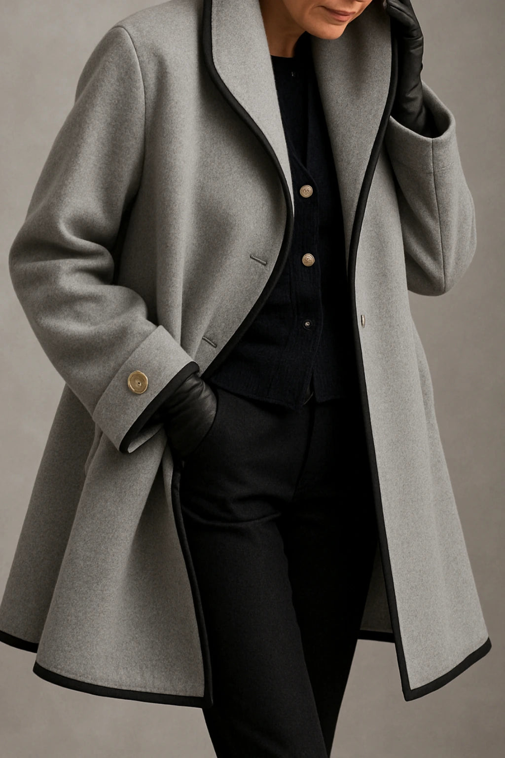 Synthia™ | Manteau Long à Col Châle