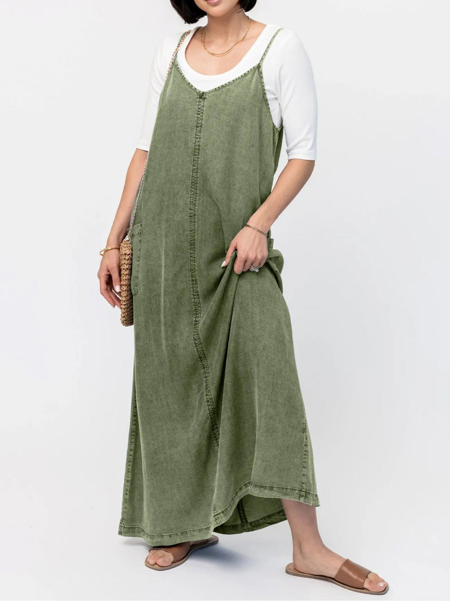 Hannah™ | Robe Maxi en Denim Élégante