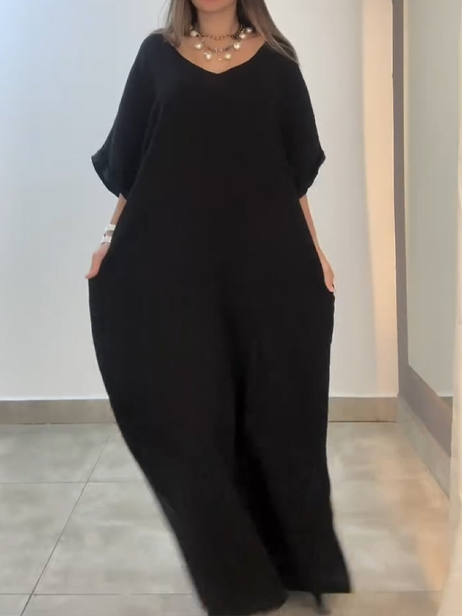 Ozine™ | Robe Élégante en Coton et Lin avec Poches