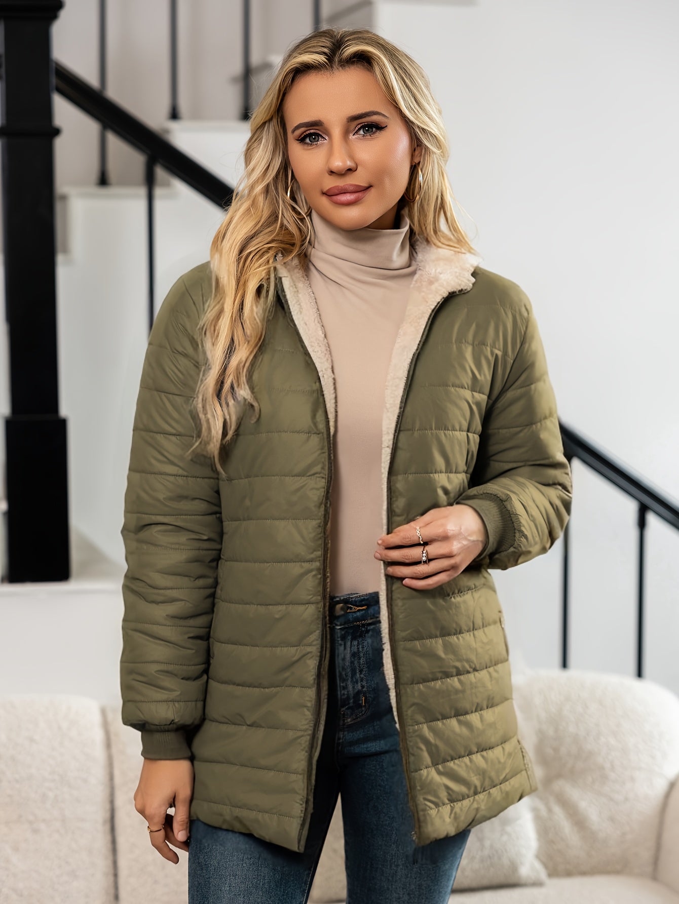Sophia™ | Veste doudoune matelassée doublée sherpa