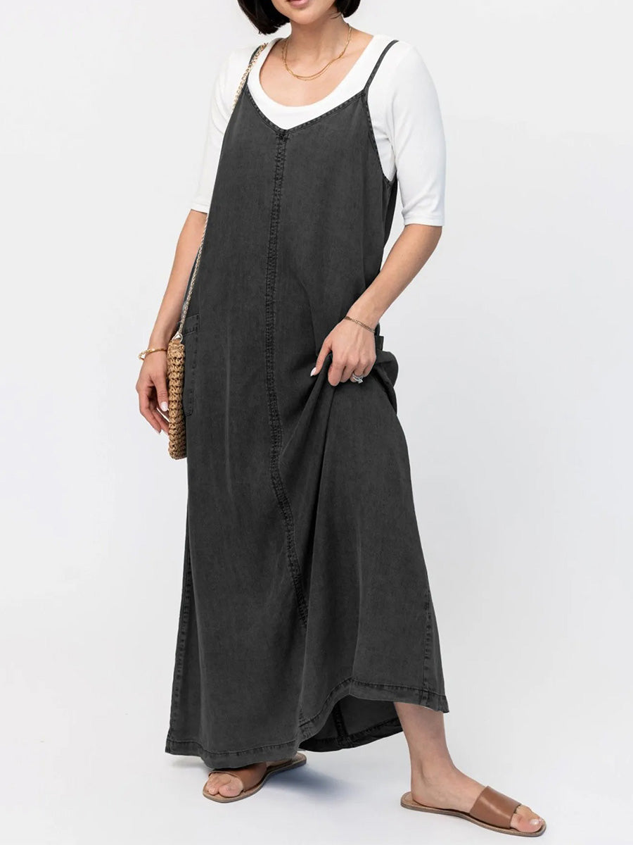 Hannah™ | Robe Maxi en Denim Élégante