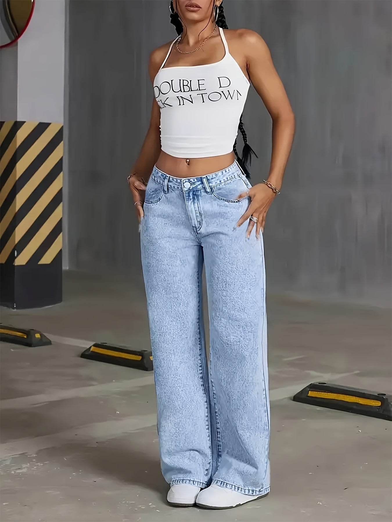 Elia™ | Jeans Femme Élastiques à Jambes Larges