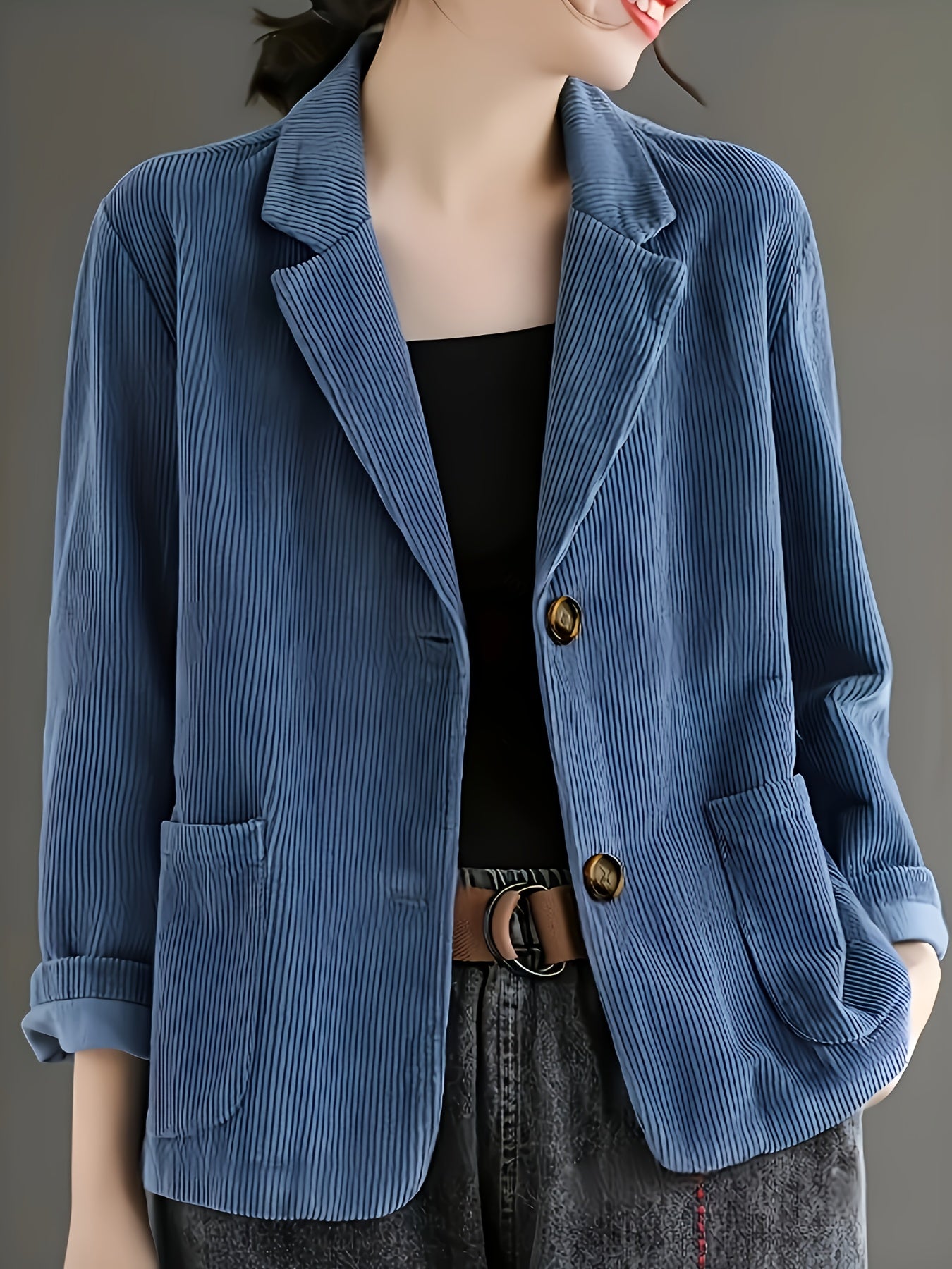 Clarabelle™ | Blazer Élégant en Velours Côtelé