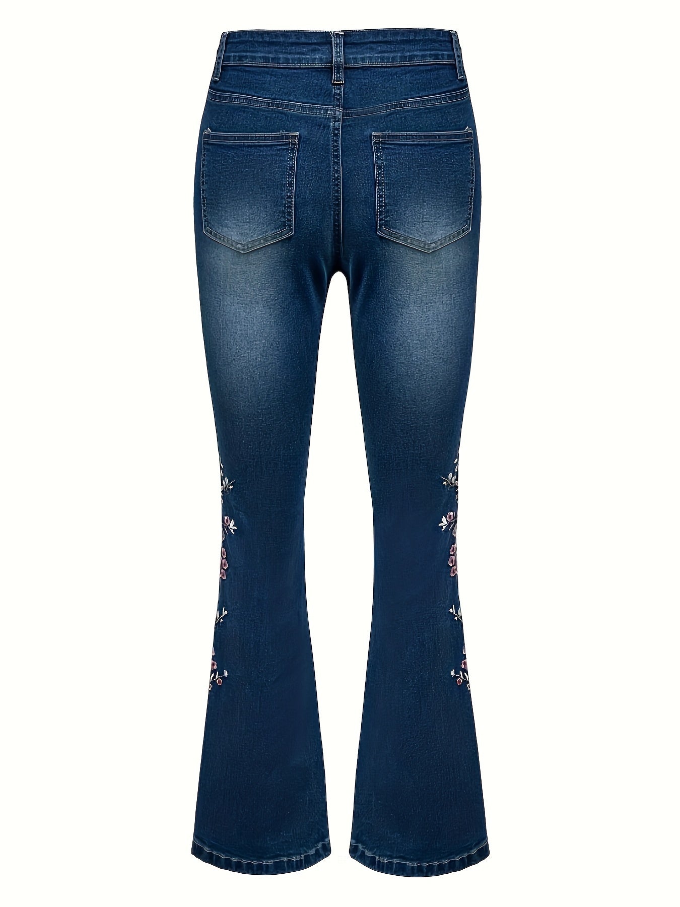 Lenora™ | Jean Vintage Élégant avec Broderie Florale