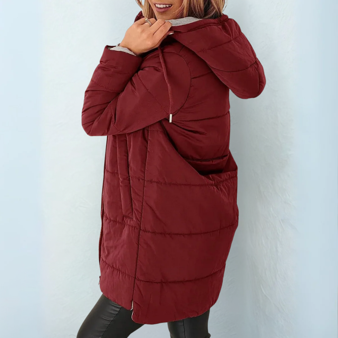 Giselle™ | Manteau long matelassé à capuche