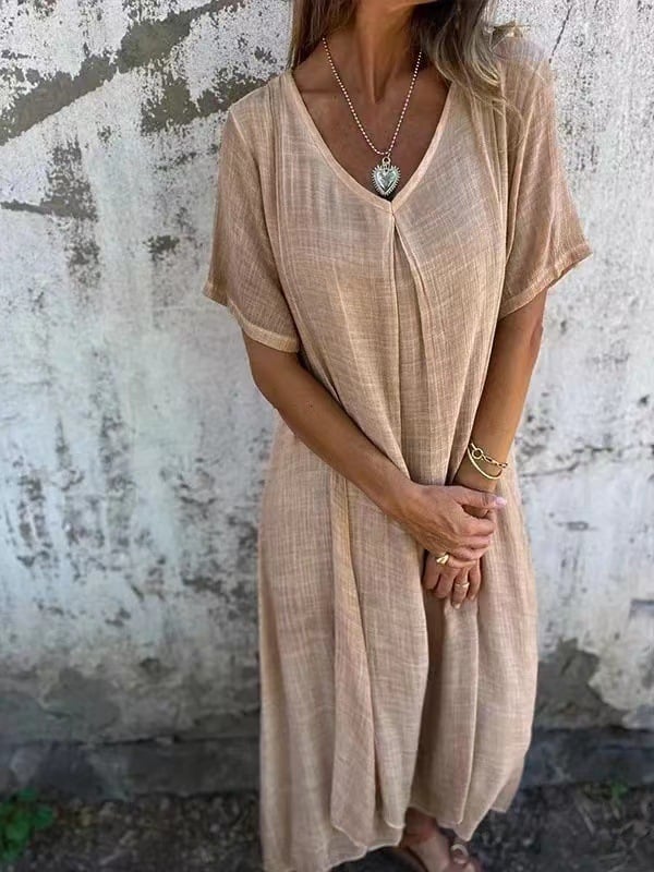 Charlotte™ | Robe Élégante en Coton et Lin