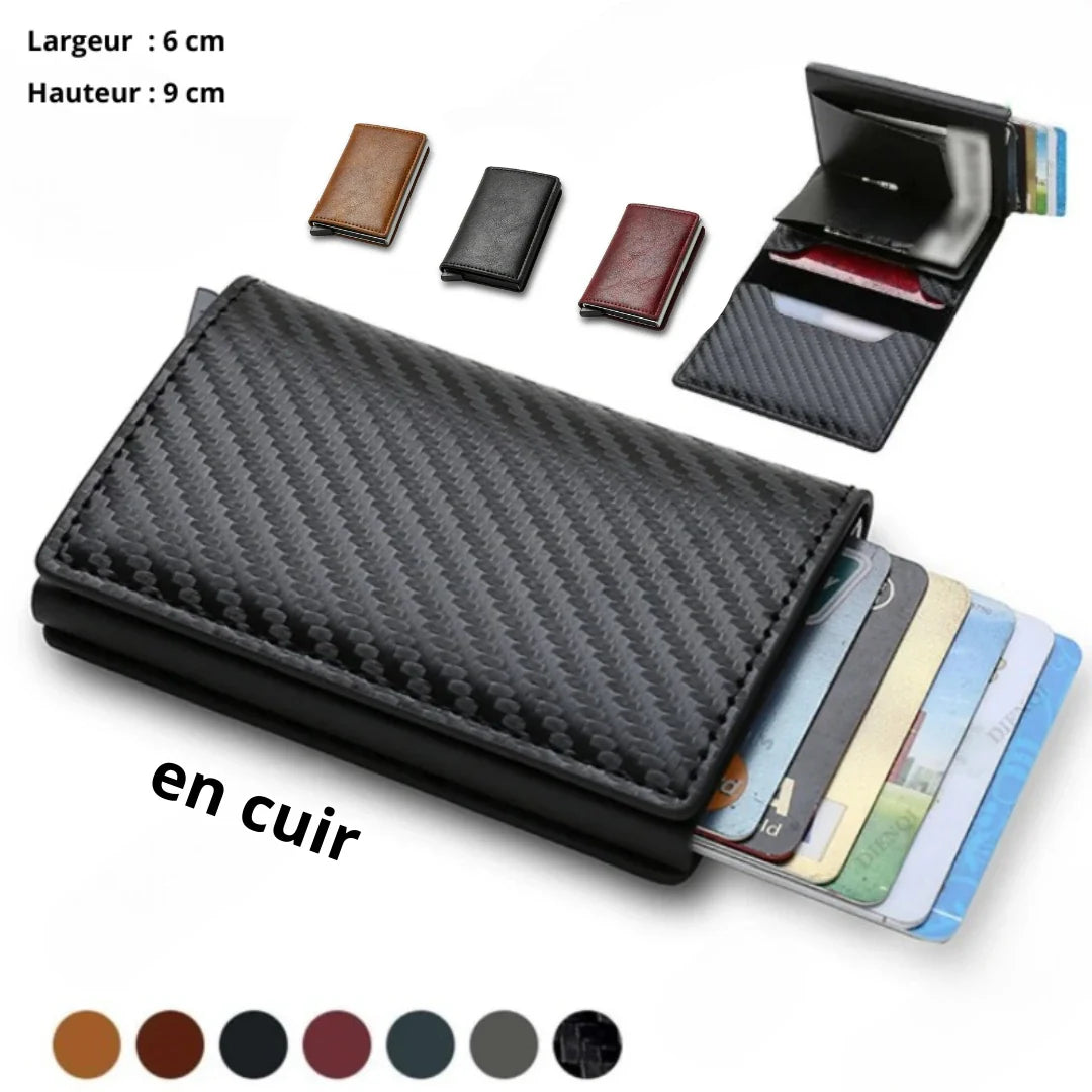 Porte-cartes élégant en cuir avec Protection RFID