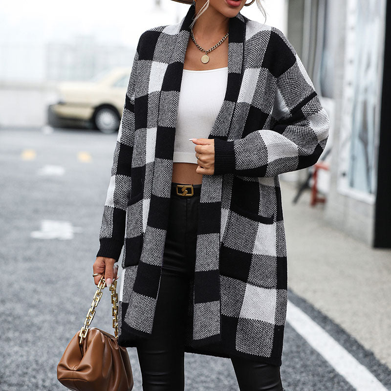 Mae™ | Cardigan Décontracté à Carreaux