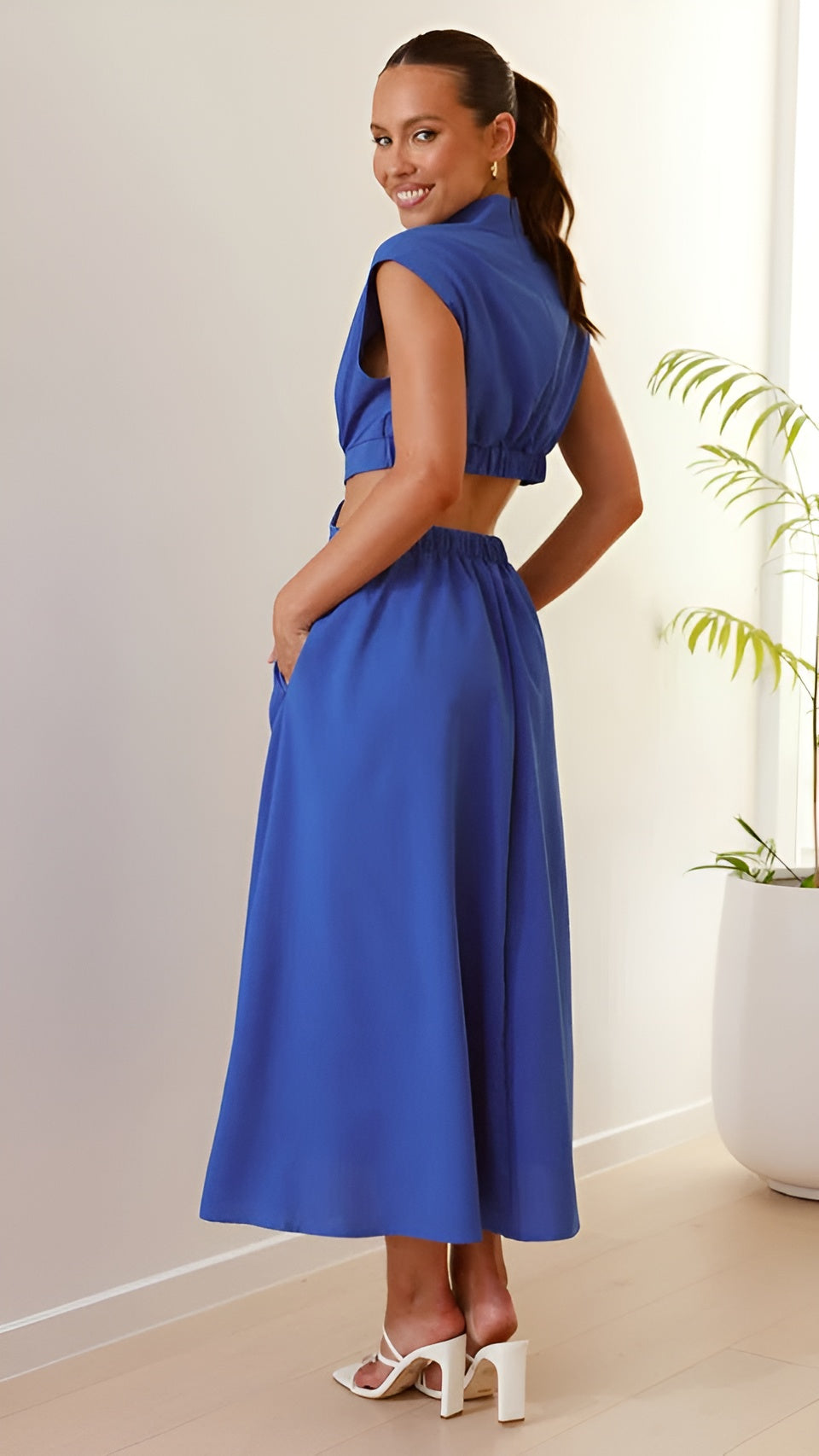 Blaise™ | Robe Longue Élégante en Tissu Fluide