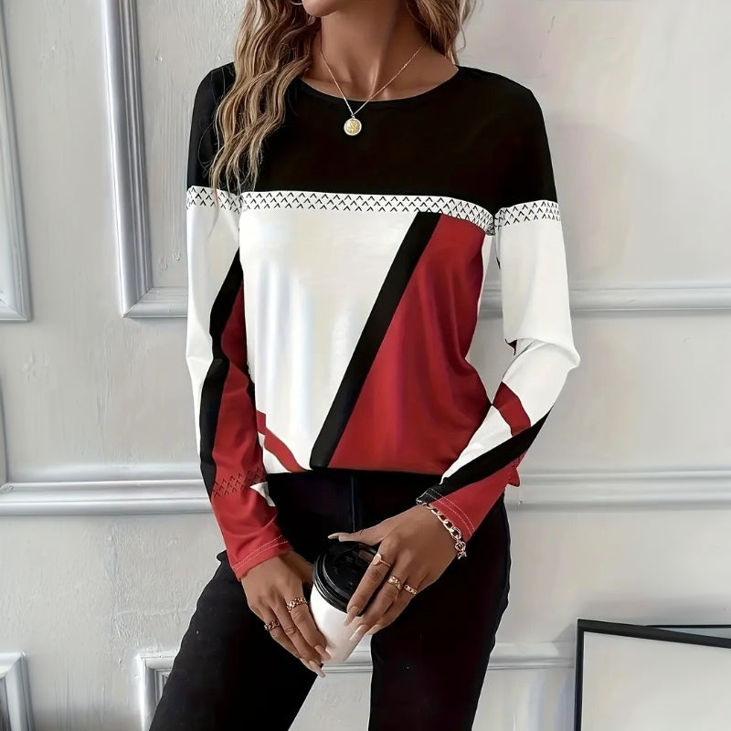 Lana™ | T-shirt Décontracté en Coton à Bloc de Couleur
