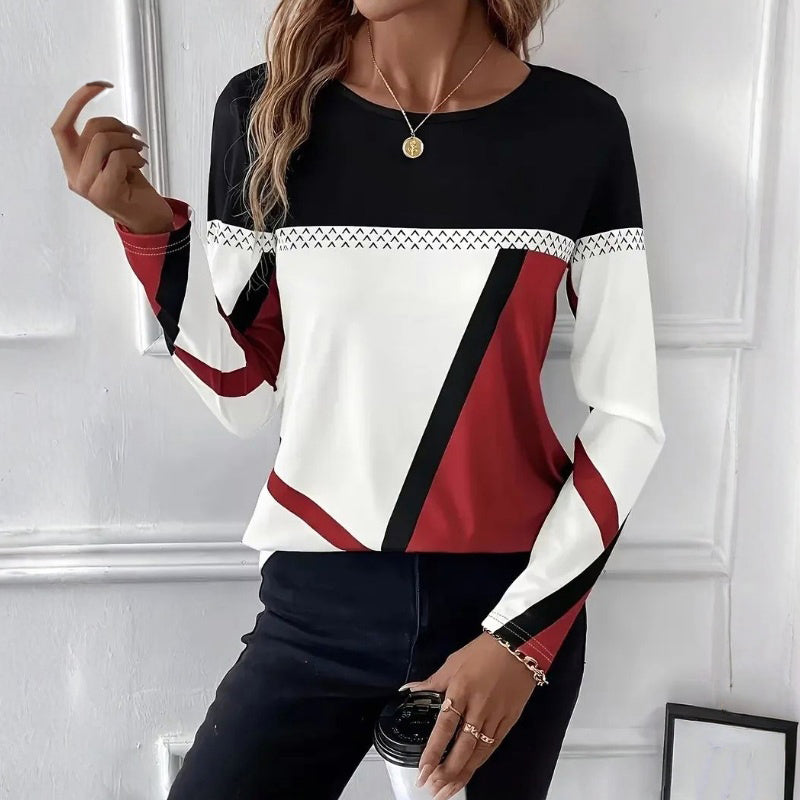Lana™ | T-shirt Décontracté en Coton à Bloc de Couleur