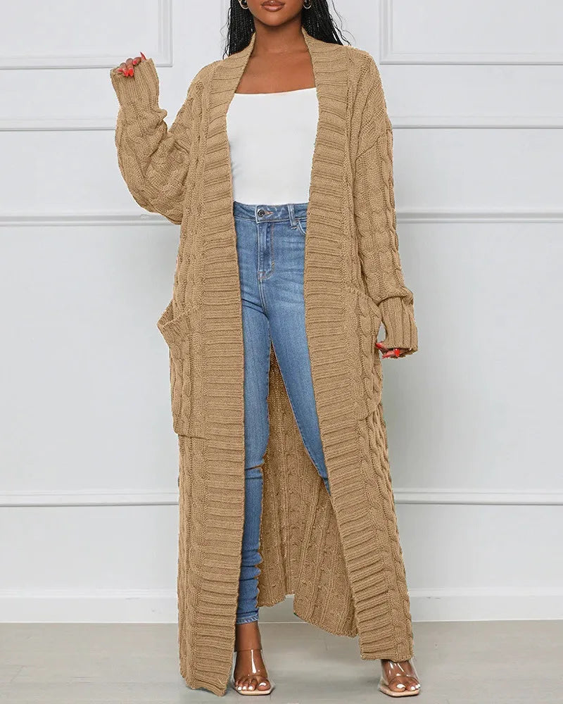 Indira™ | Cardigan extra-long torsadé à poches