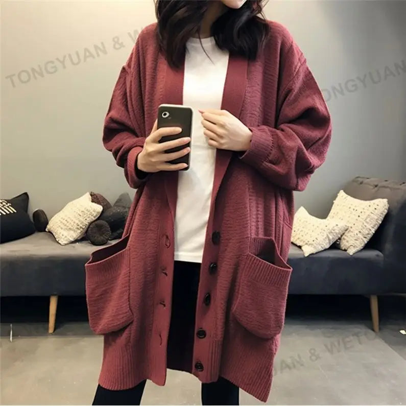 Gabrielle™ | Cardigan long boutonné à poches