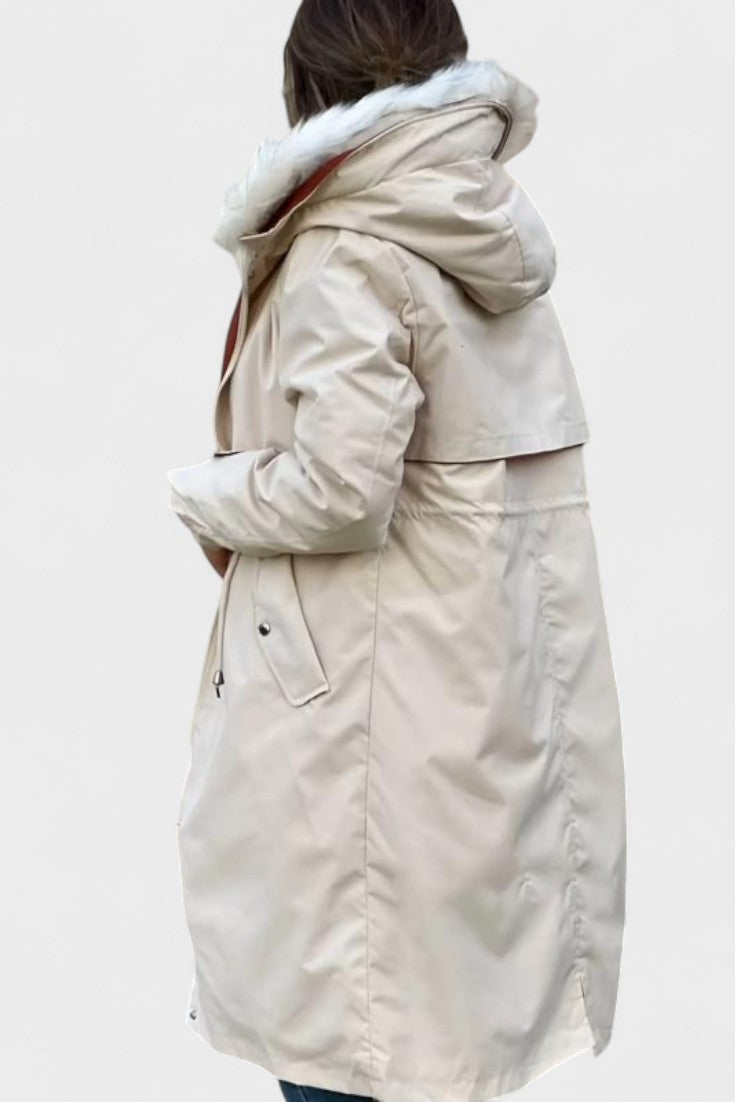 Diora™ | Parka manteau à capuche en fausse fourrure