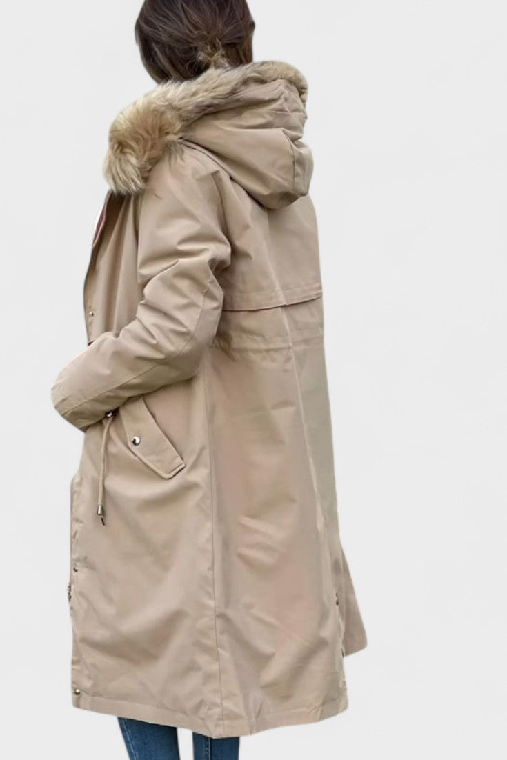 Diora™ | Parka manteau à capuche en fausse fourrure