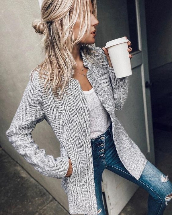 Nalera™ | Blazer Long Élégant en Laine