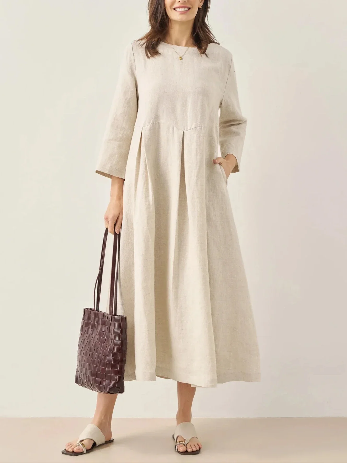 Julia™ | Robe Longue Élégante en Lin