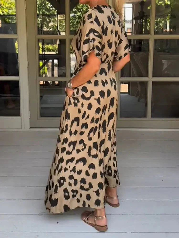 Janice™ | Robe maxi léopard