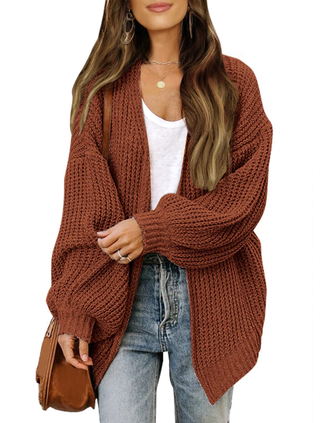 Katya™ | Cardigan oversize ouvert en grosse maille