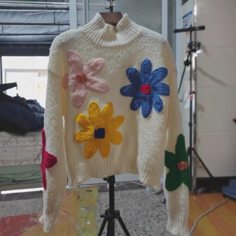 Faustine™ | Pull en maille à fleurs brodées