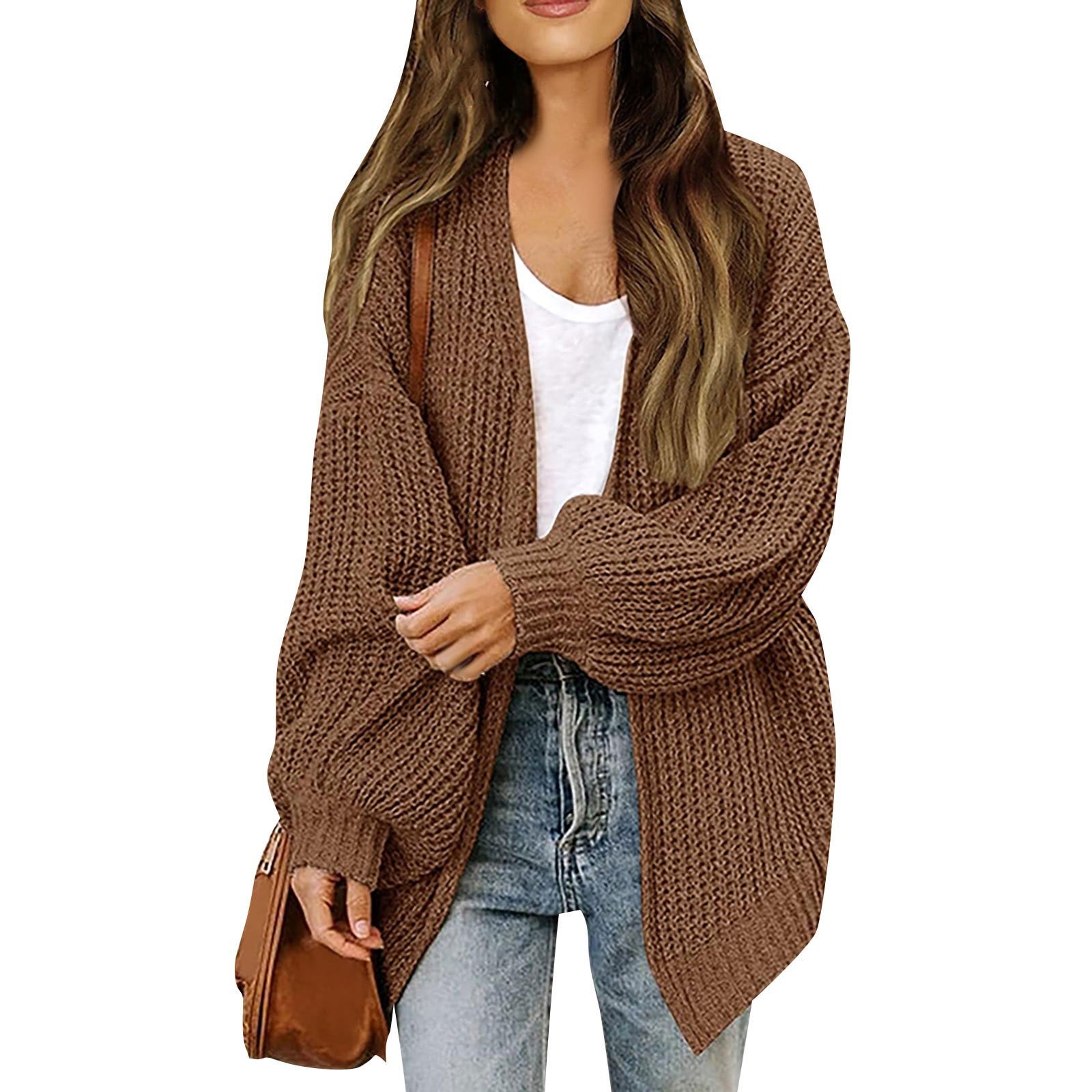 Katya™ | Cardigan oversize ouvert en grosse maille