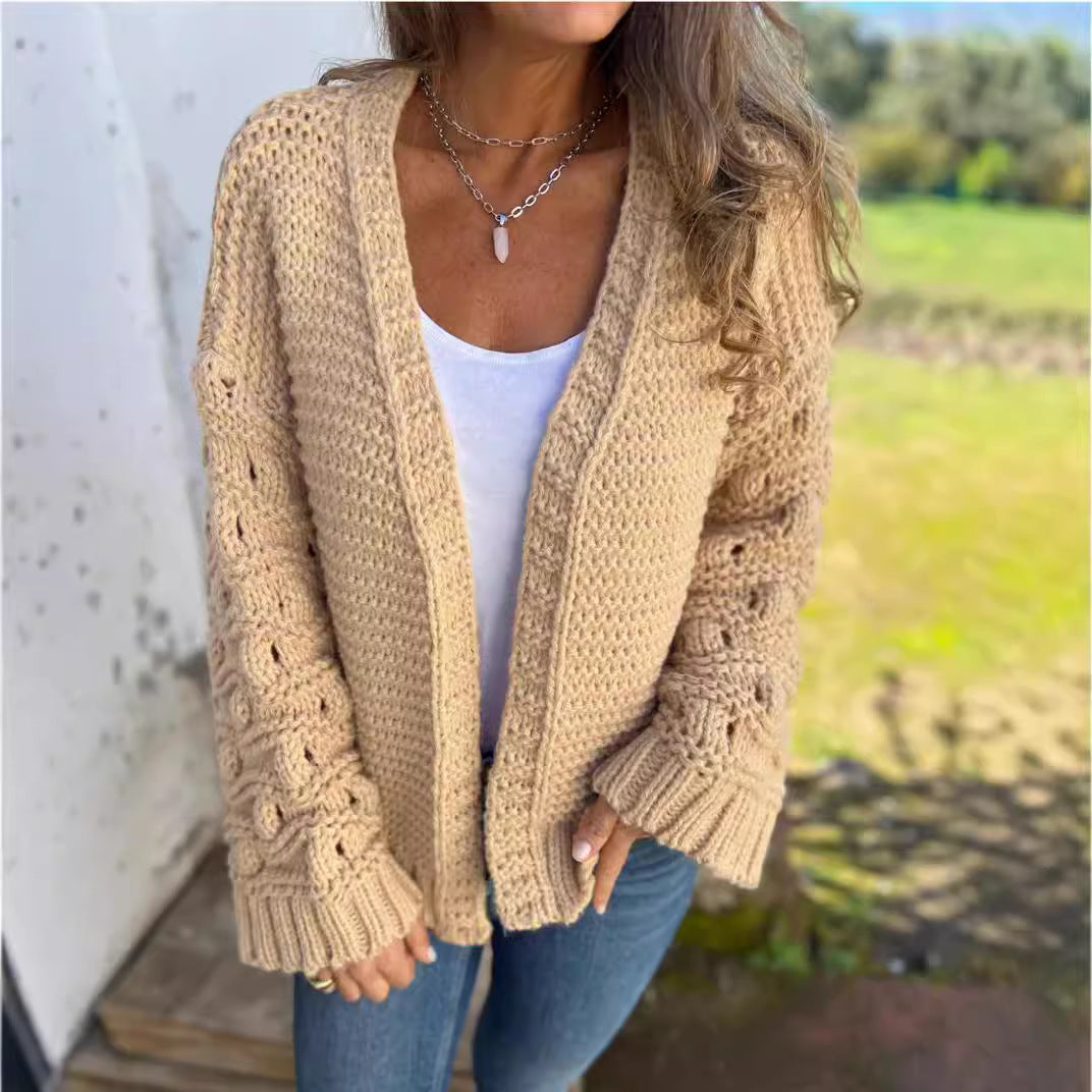 Chama™ | Cardigan en Laine Unicolore Élégant