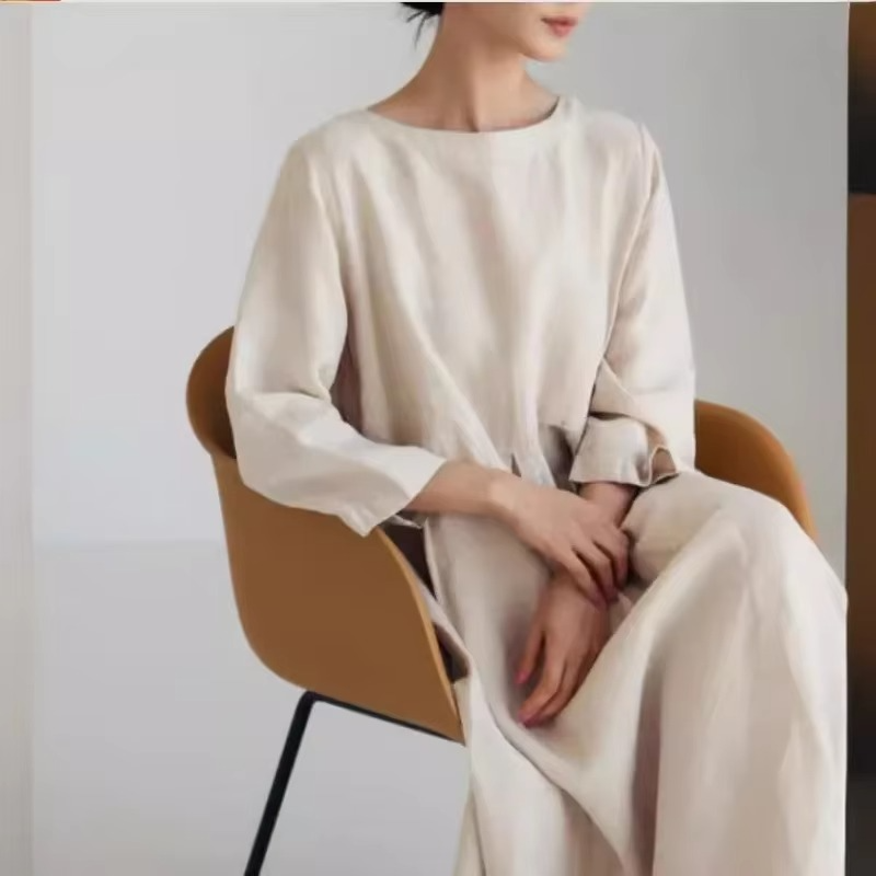 Julia™ | Robe Longue Élégante en Lin