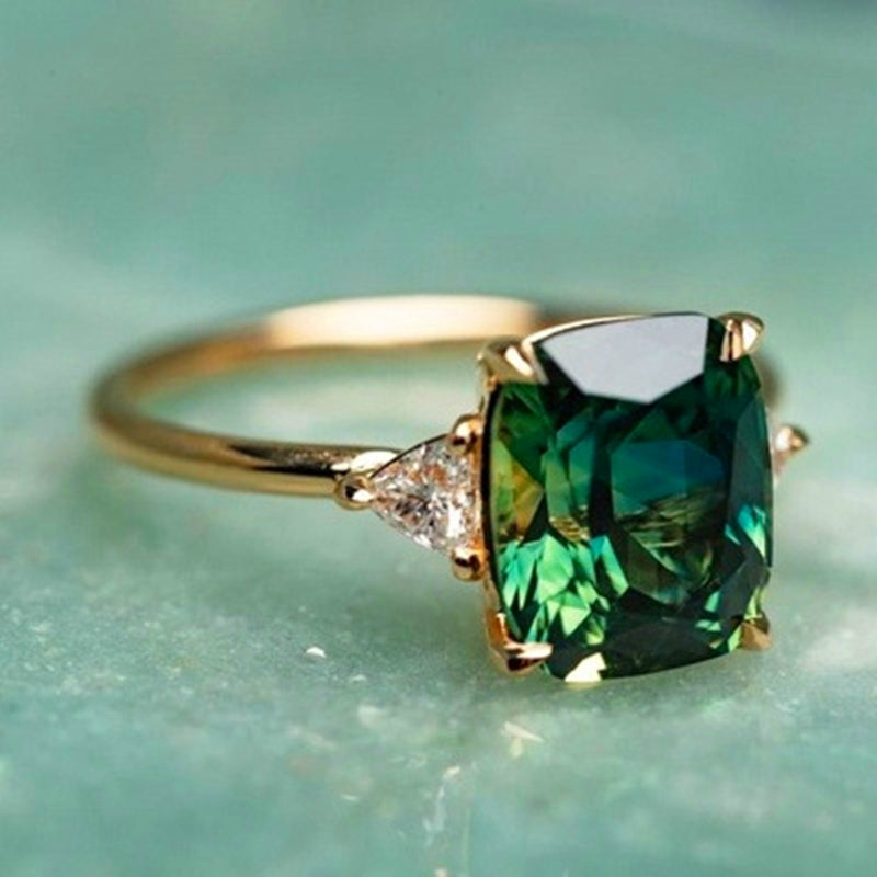 Chance™ | Bague Élégante en Zircon Vert