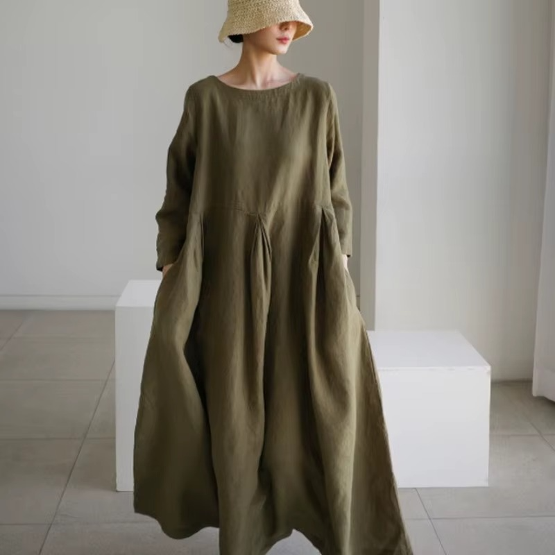 Julia™ | Robe Longue Élégante en Lin