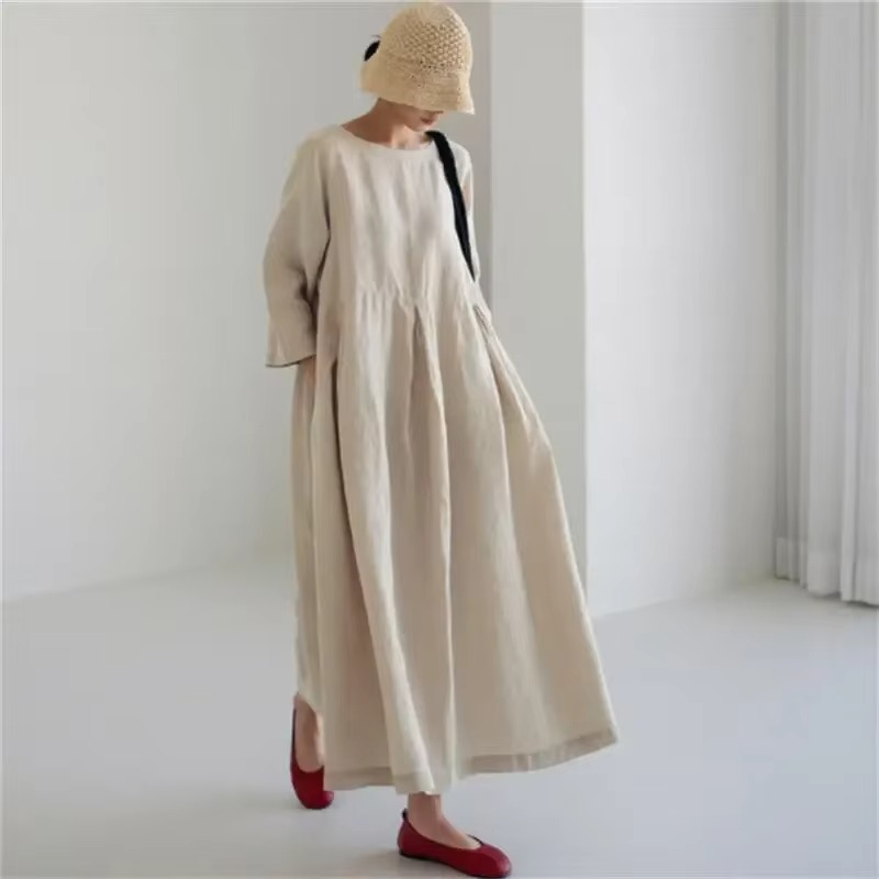 Julia™ | Robe Longue Élégante en Lin